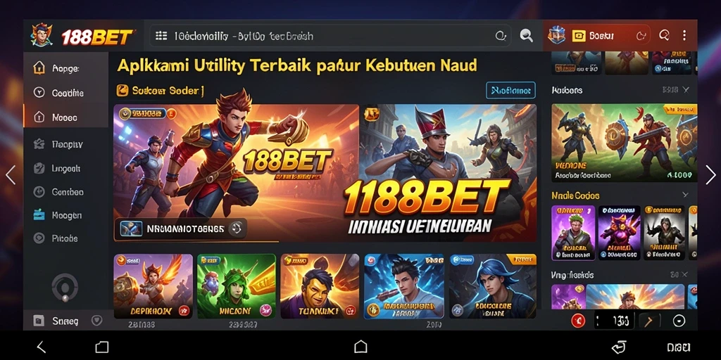 Tangkapan layar utama 188BET menampilkan antarmuka aplikasi Utility yang intuitif.