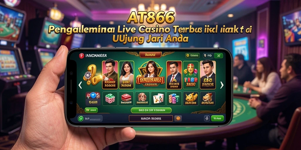 Screenshot AT866 menampilkan dealer profesional dan permainan live casino yang menarik.