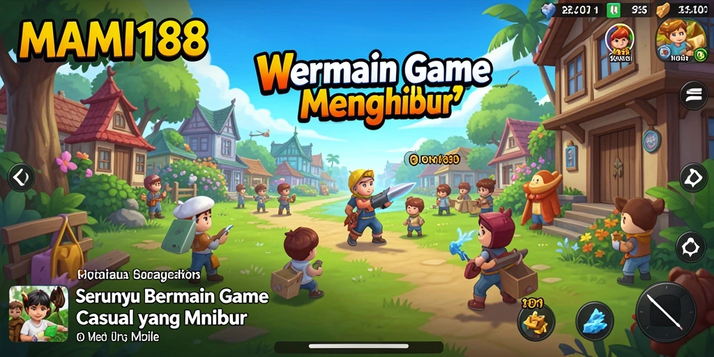 Tampilan gameplay menarik di MAMI188 dengan grafis cerah dan interaksi sosial.