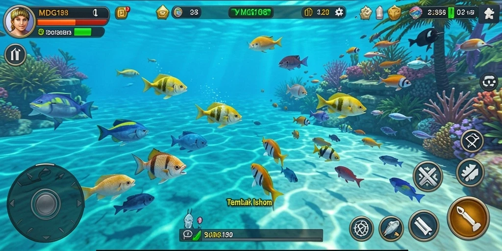 Gameplay menarik Tembak Ikan dengan beragam ikan lucu.