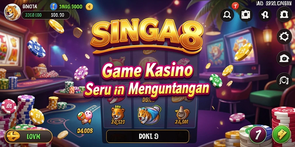 Tampilan menakjubkan dari gameplay Kasino di SINGA8.