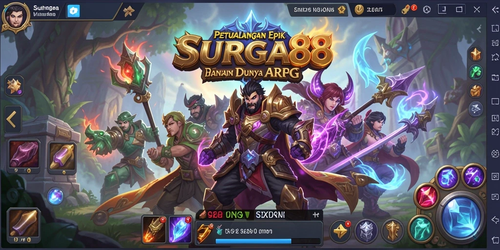 Gameplay SURGA88 menampilkan pertarungan seru dan grafis menawan.